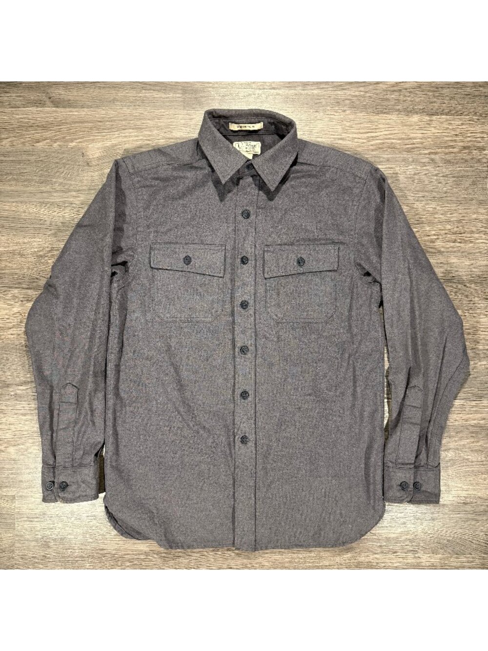 L.L. Bean Men's Chamois Cloth Shirt Jacket Shaket - Grey